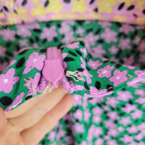 Topshop women's micro ditzy floral maxy dress 10 short sleeve ruffle hem - Picture 4 of 10